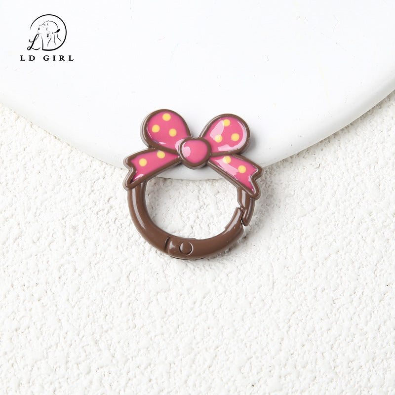 A bow open ring keychain DIY connecting ring