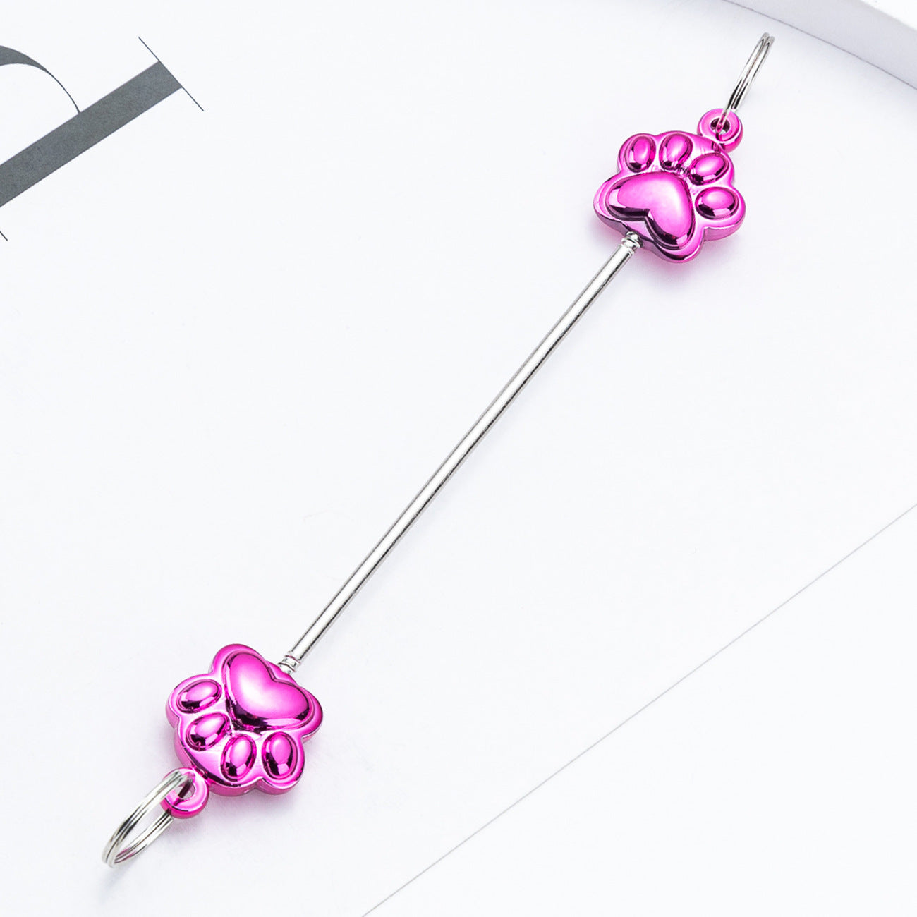 13-Color Creative new DIY beaded pole, multi-color beaded cat claw keychain pole pendant, plastic beaded pole 11.7cm