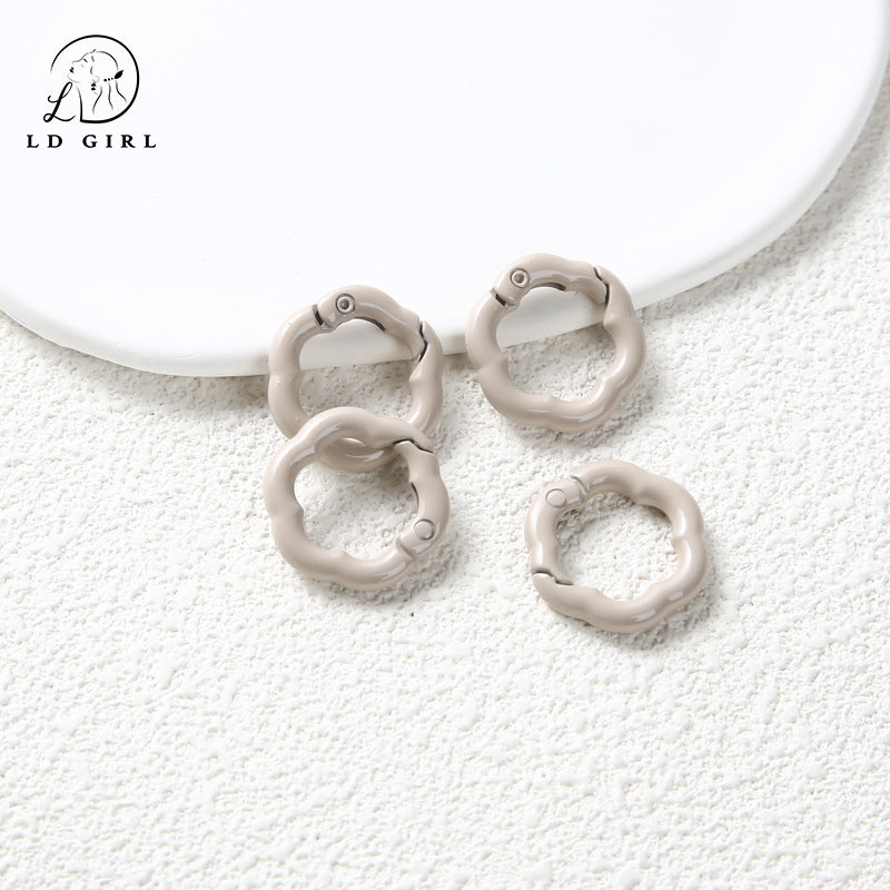 A Flower spring buckle, spring ring opening, book ring, card ring