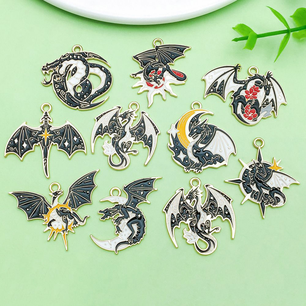 NO.16 Mix 10 black and white alloy dragons