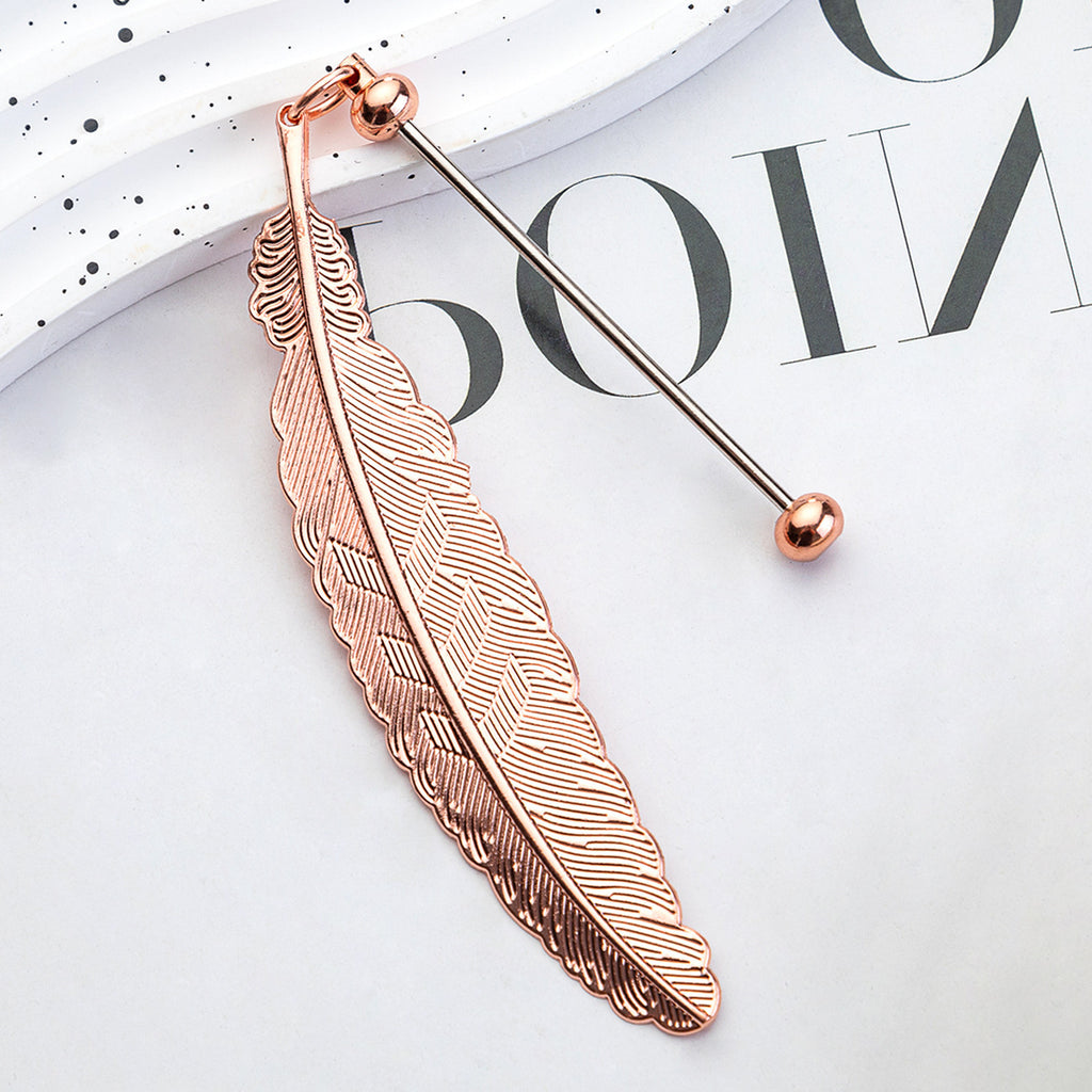14-Color DIY feather bookmark, cartoon pendant, reading mark page holder 19.6 * 2.4cm