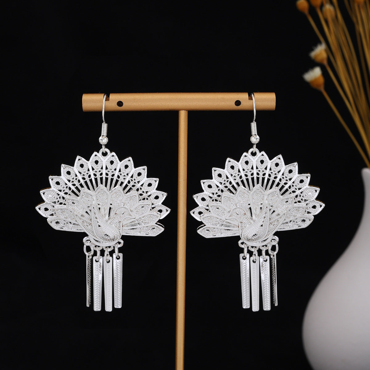 E6,Miao silver earrings