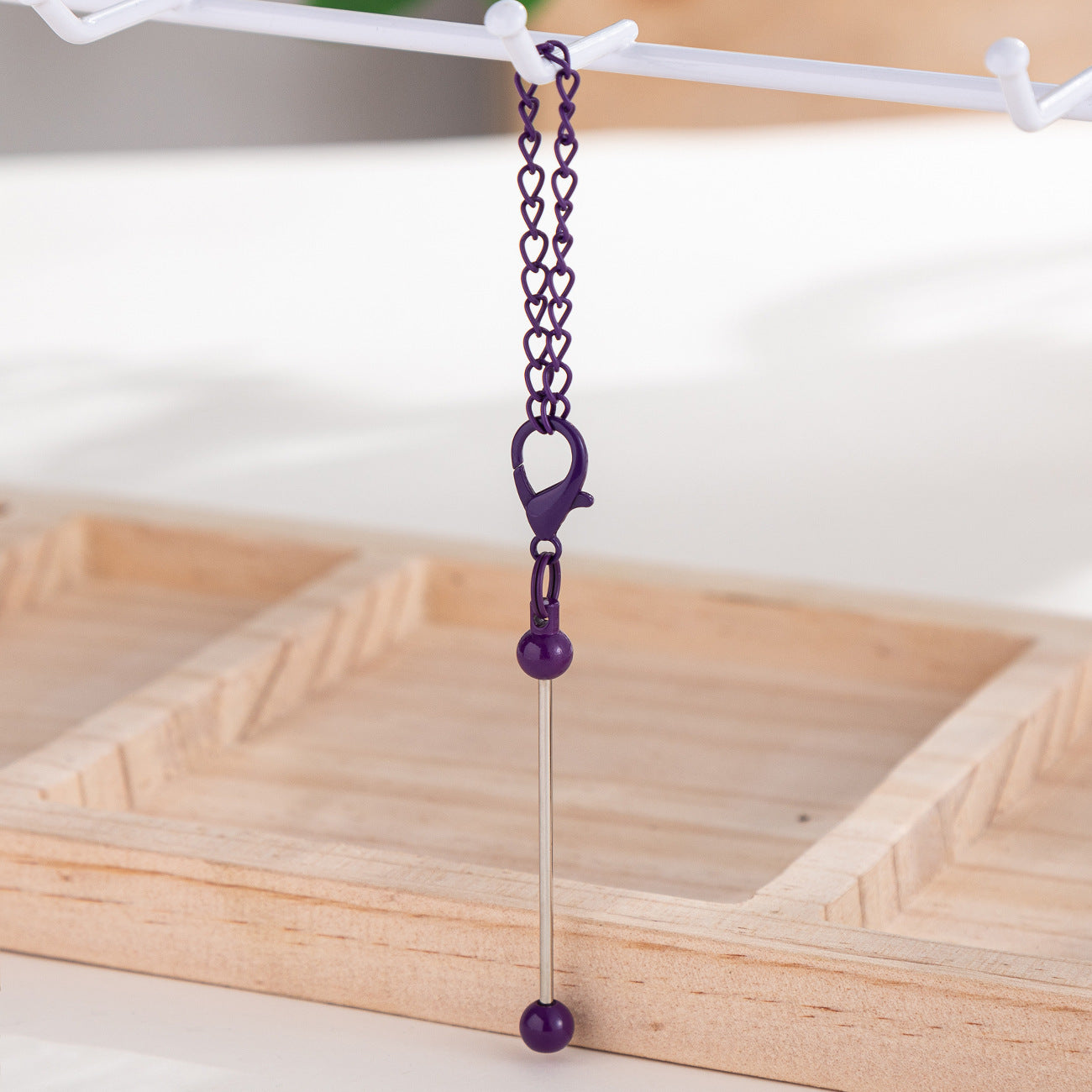 17-Color DIY Mini Beaded Keychain 8cm