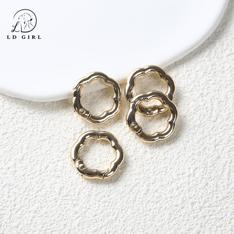 A Flower spring buckle, spring ring opening, book ring, card ring