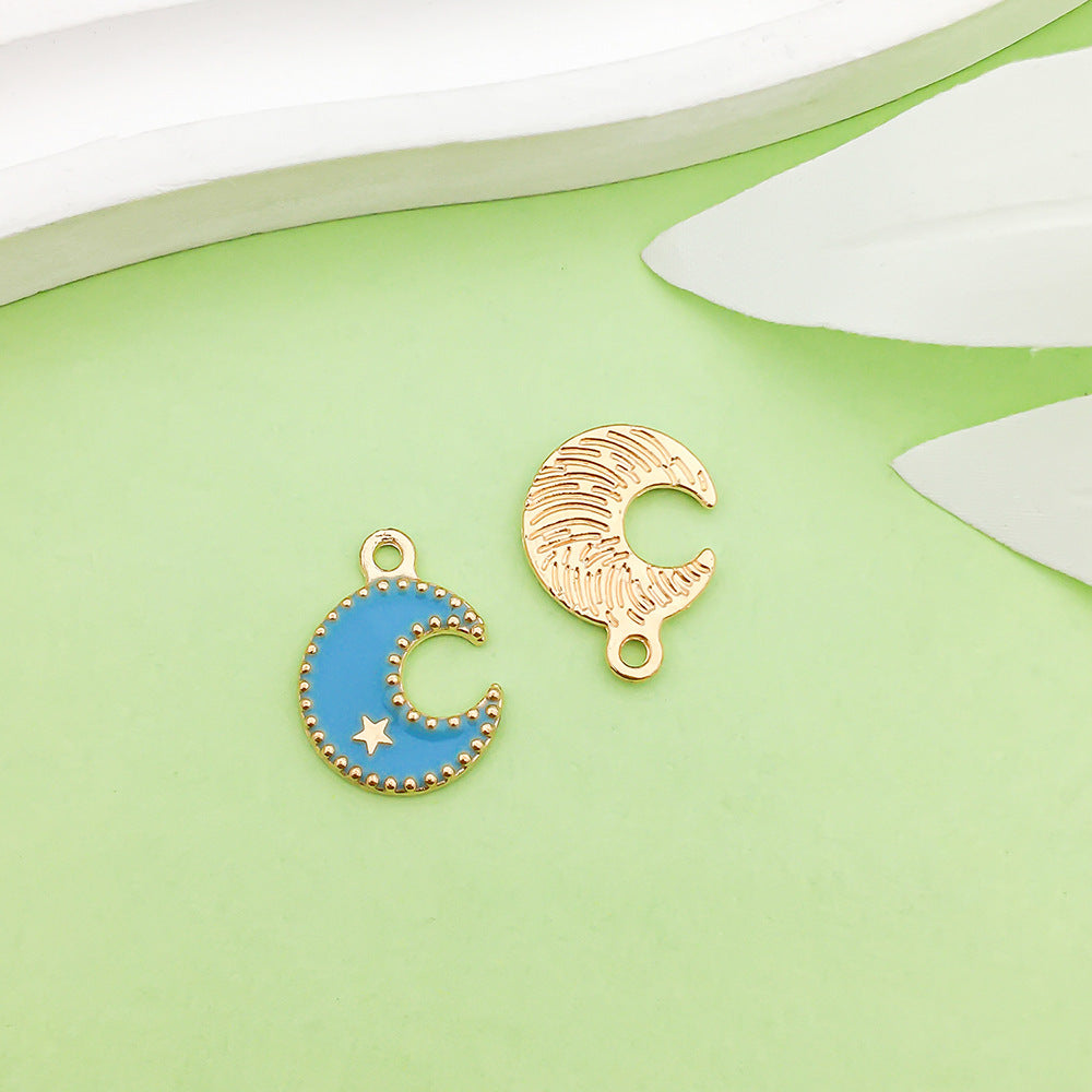 NO.22-3 lake blue mixed 31 assorted gold plated enamel charm