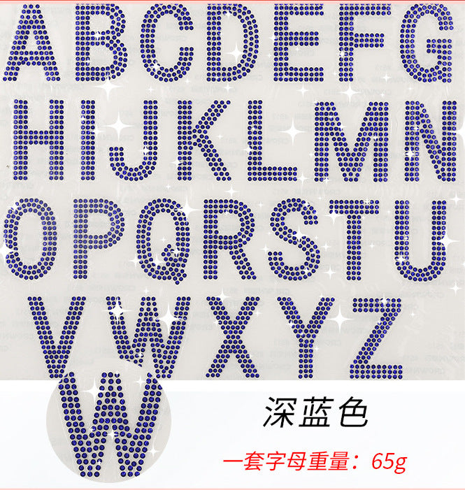 9-color Set,4cm*2.5cm every letters, 26-letter crystal rhinestones, DIY 24cm*24cm/set