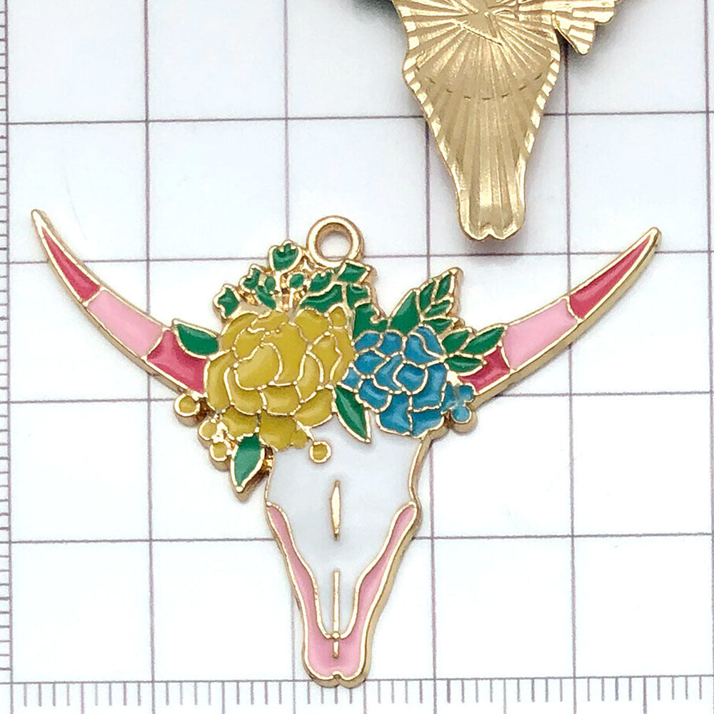 NO.14-2 Flower bull head  charm metal, alloy