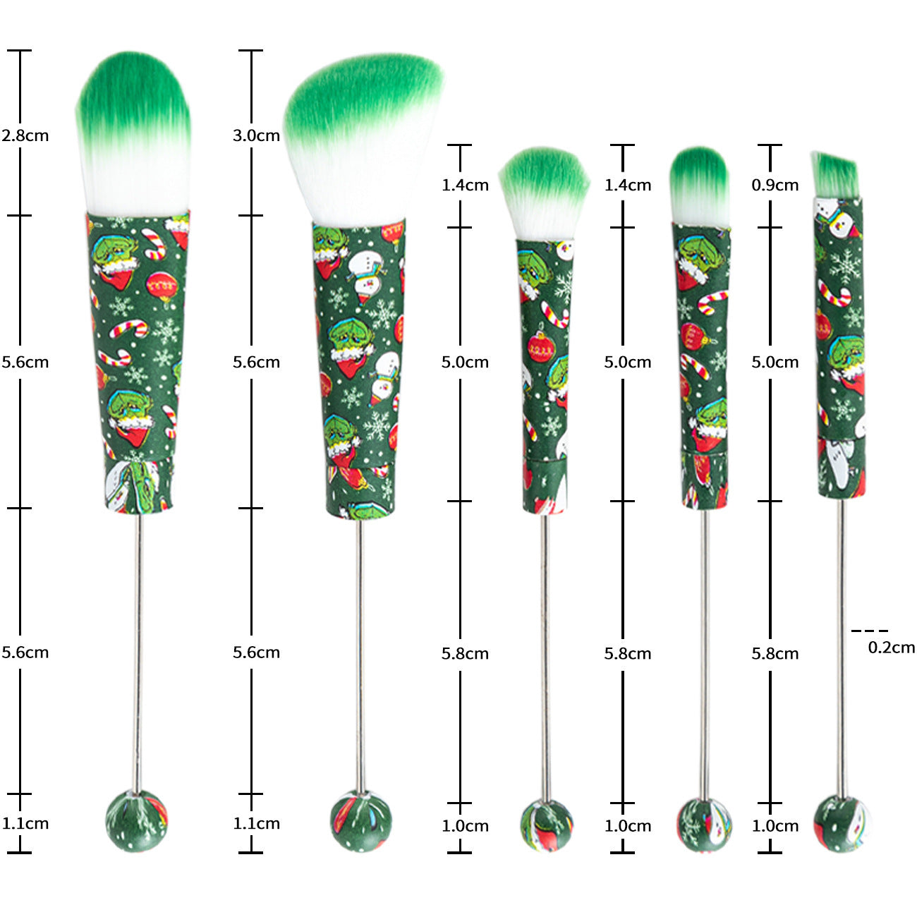 15-COLOR DIY Beaded Makeup Brush Set B