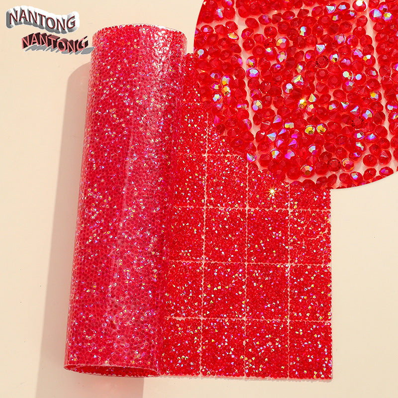 19-Type pointed bottom rhinestone with resin cylinder mixed double-sided rubber drill piece [whole piece 24 * 40cm small square 3 * 4cm]