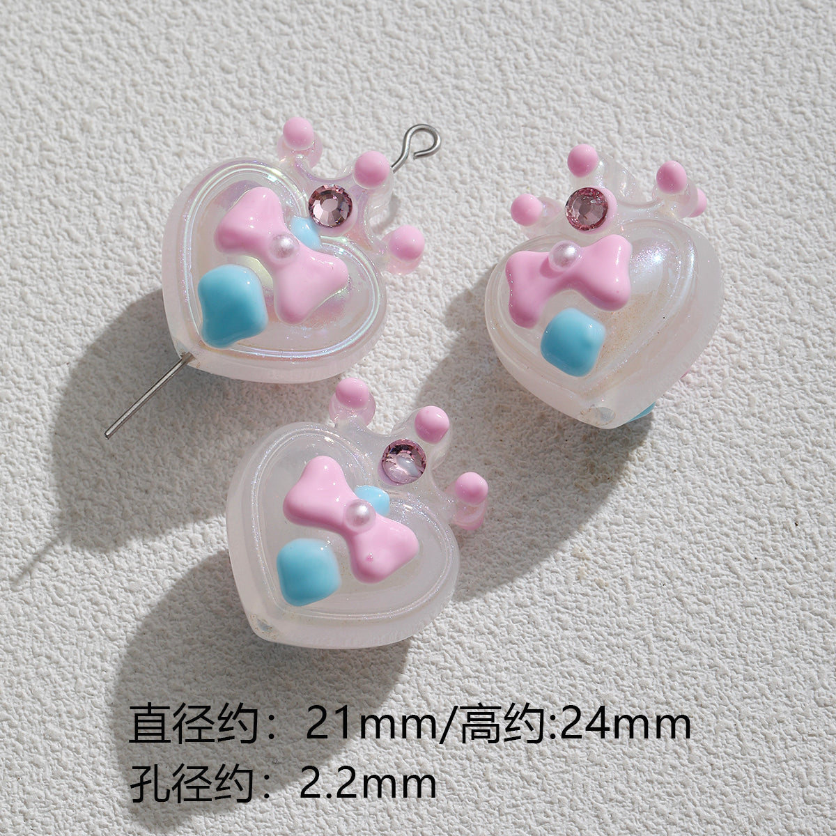 Pink special-shaped/heavy industry hand-painted beads/DIY accessories【桃之夭夭】