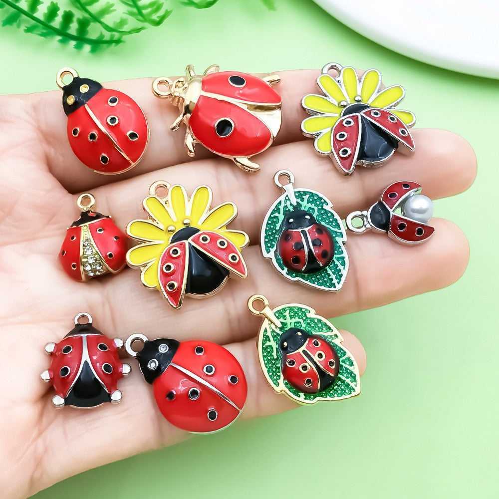 NO.8 Mixed 20  ladybug metal, alloy