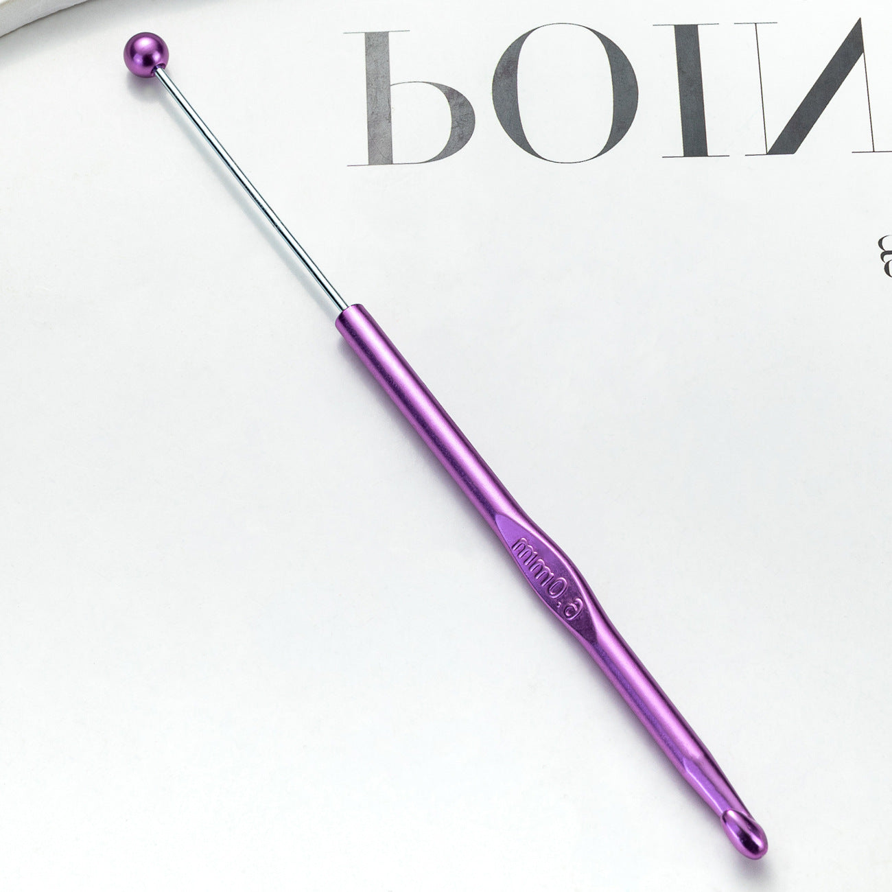 DIY beaded crochet needle, metal color aluminum crochet, sweater wool needle DIY hand-woven tool crochet