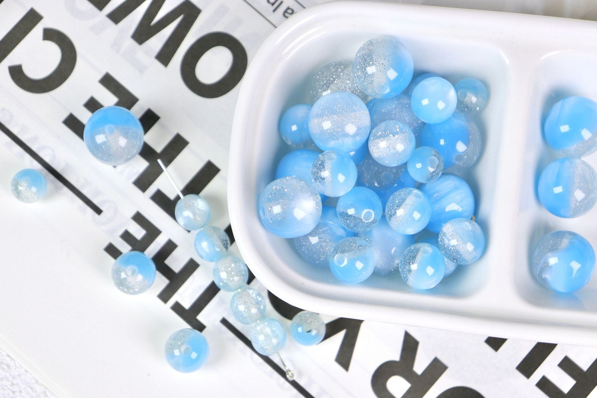 NO.20 Shimmery Silver  Resin Beads 满天星