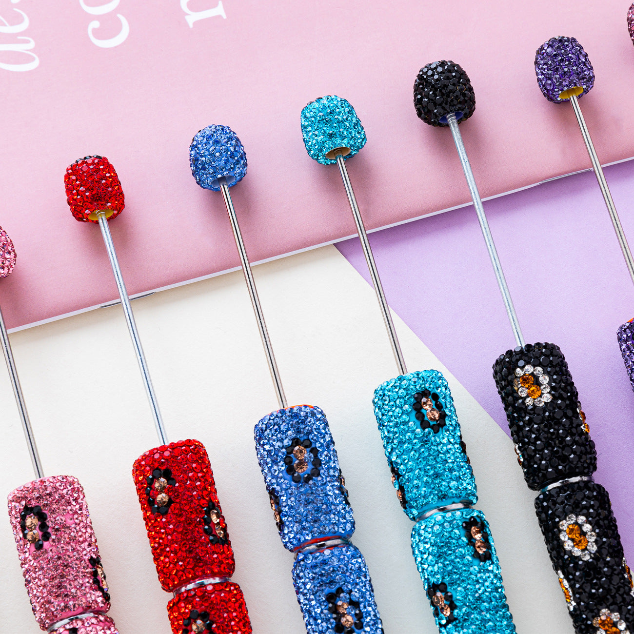 DIY Leopard print bead pen, handmade sticker drill pen