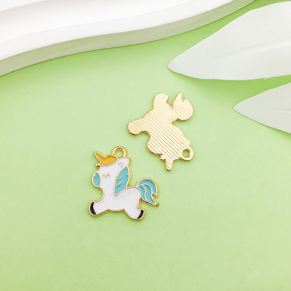 NO.22-3 lake blue mixed 31 assorted gold plated enamel charm