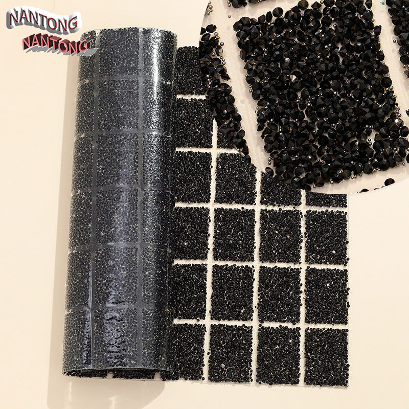 19-Type pointed bottom rhinestone with resin cylinder mixed double-sided rubber drill piece [whole piece 24 * 40cm small square 3 * 4cm]