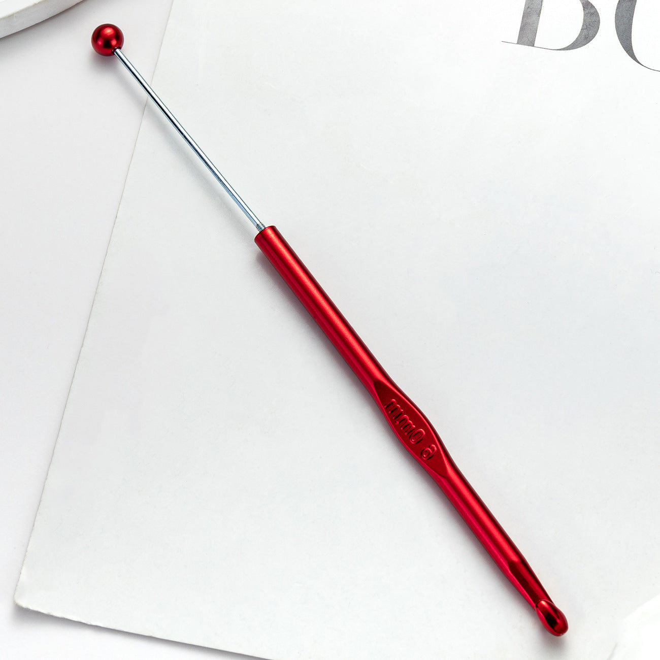 DIY beaded crochet needle, metal color aluminum crochet, sweater wool needle DIY hand-woven tool crochet