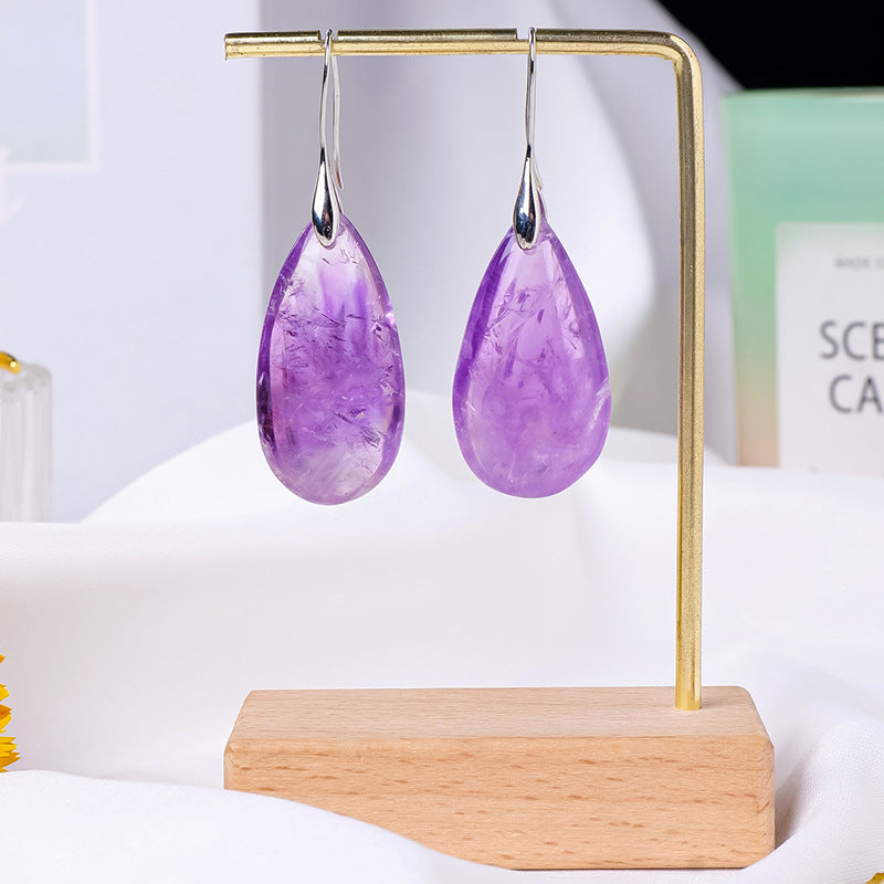 2-Color ,Natural Brazilian Amethyst Earrings