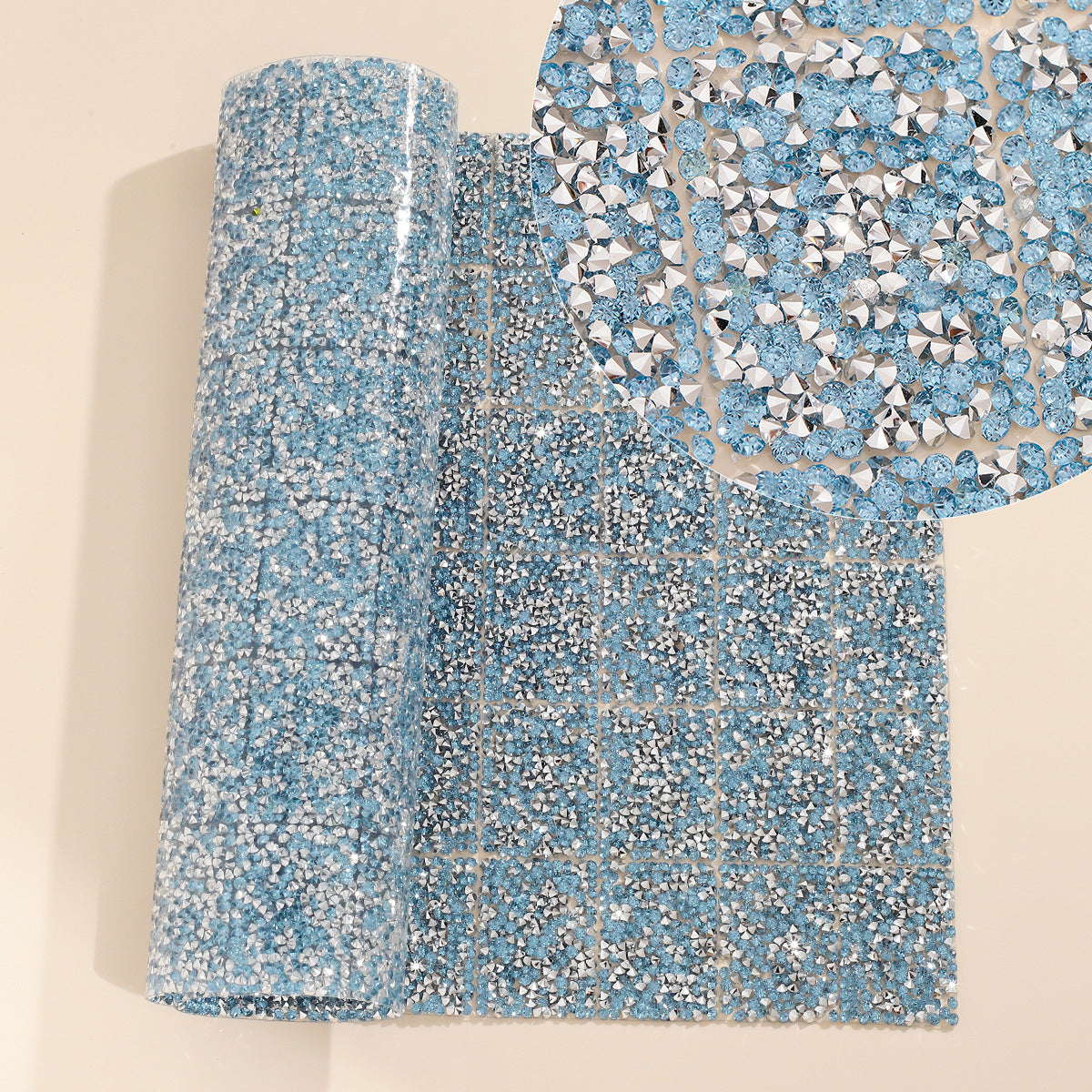 19-Type pointed bottom rhinestone with resin cylinder mixed double-sided rubber drill piece [whole piece 24 * 40cm small square 3 * 4cm]