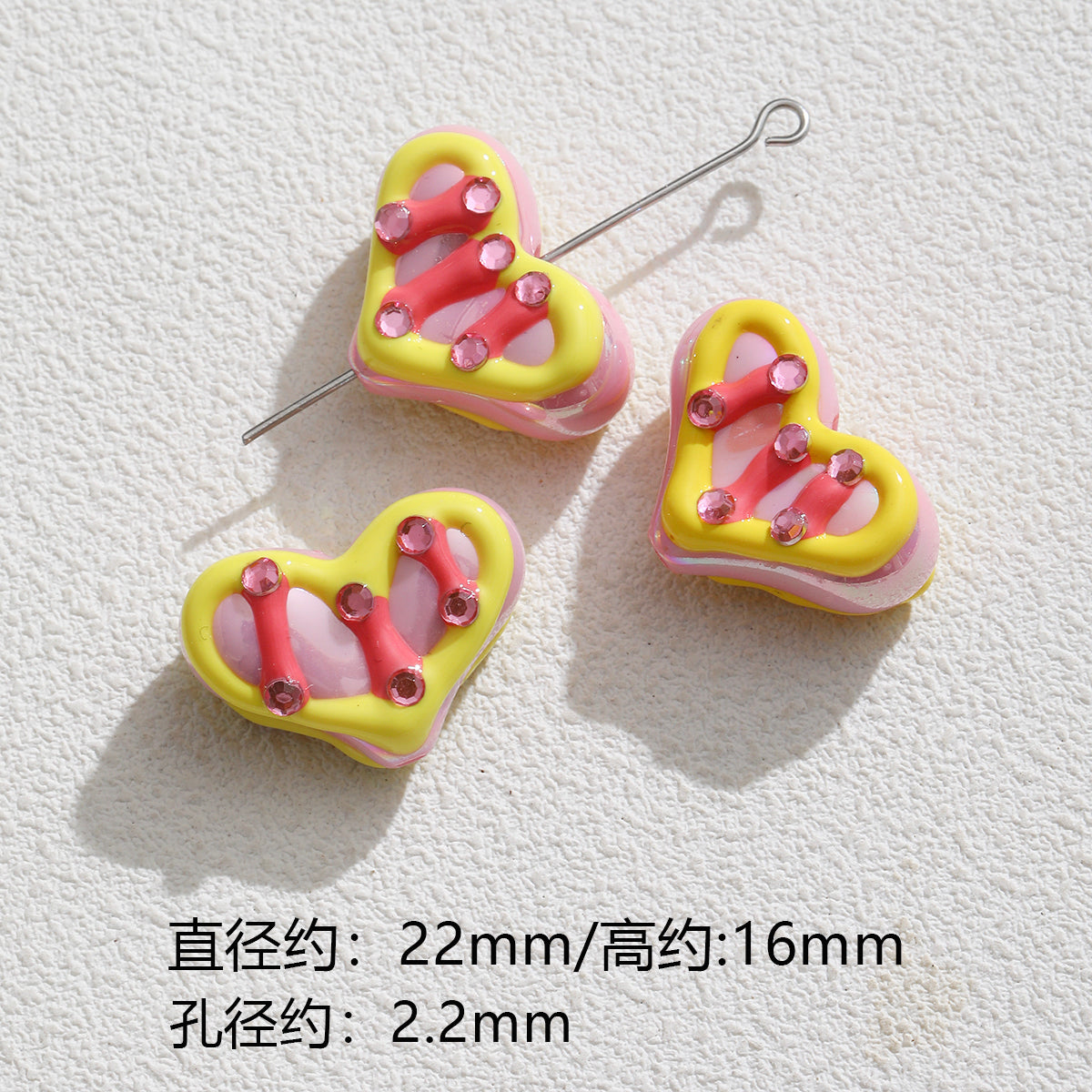 Pink special-shaped/heavy industry hand-painted beads/DIY accessories【桃之夭夭】