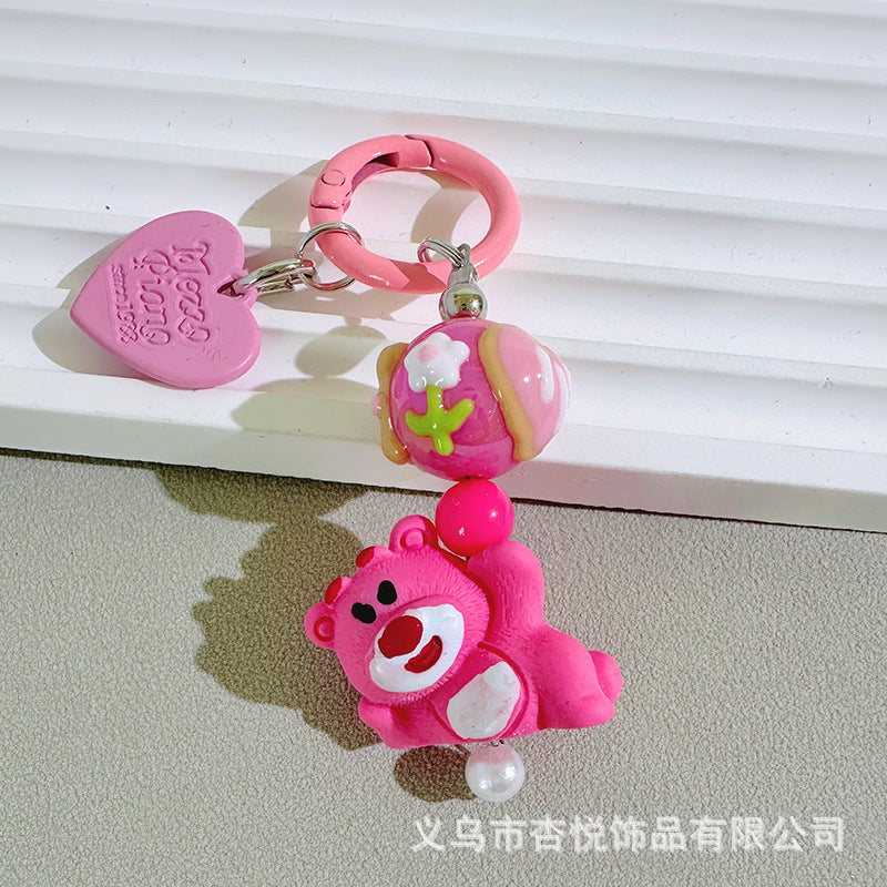 C4 Strawberry Bear Keychain/Bag Pendant