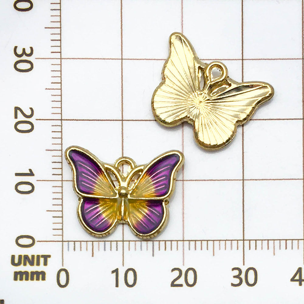 NO.5 Two-tone butterfly pendant charm