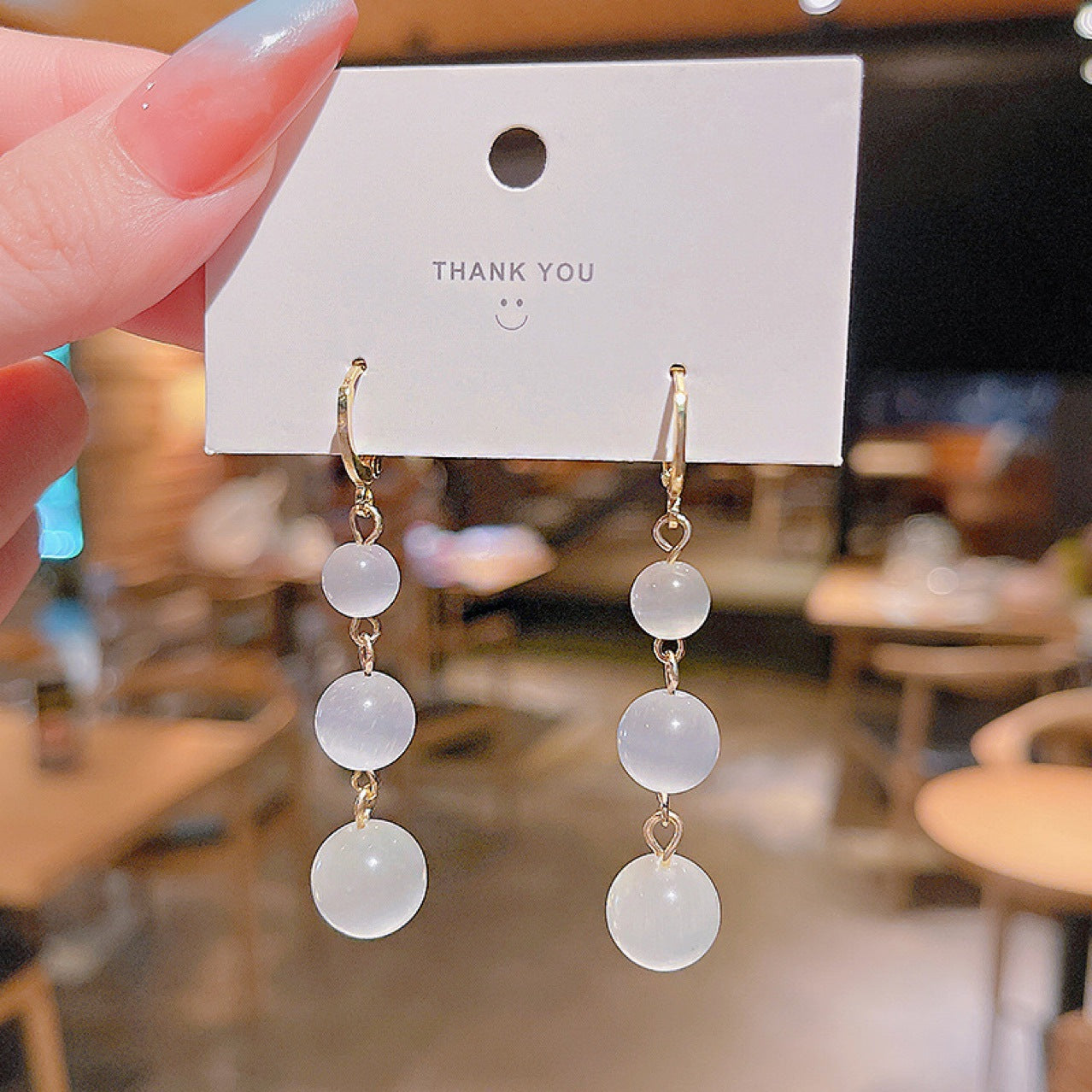 E12,925 Silver Needle Geometric Pearl Earrings G