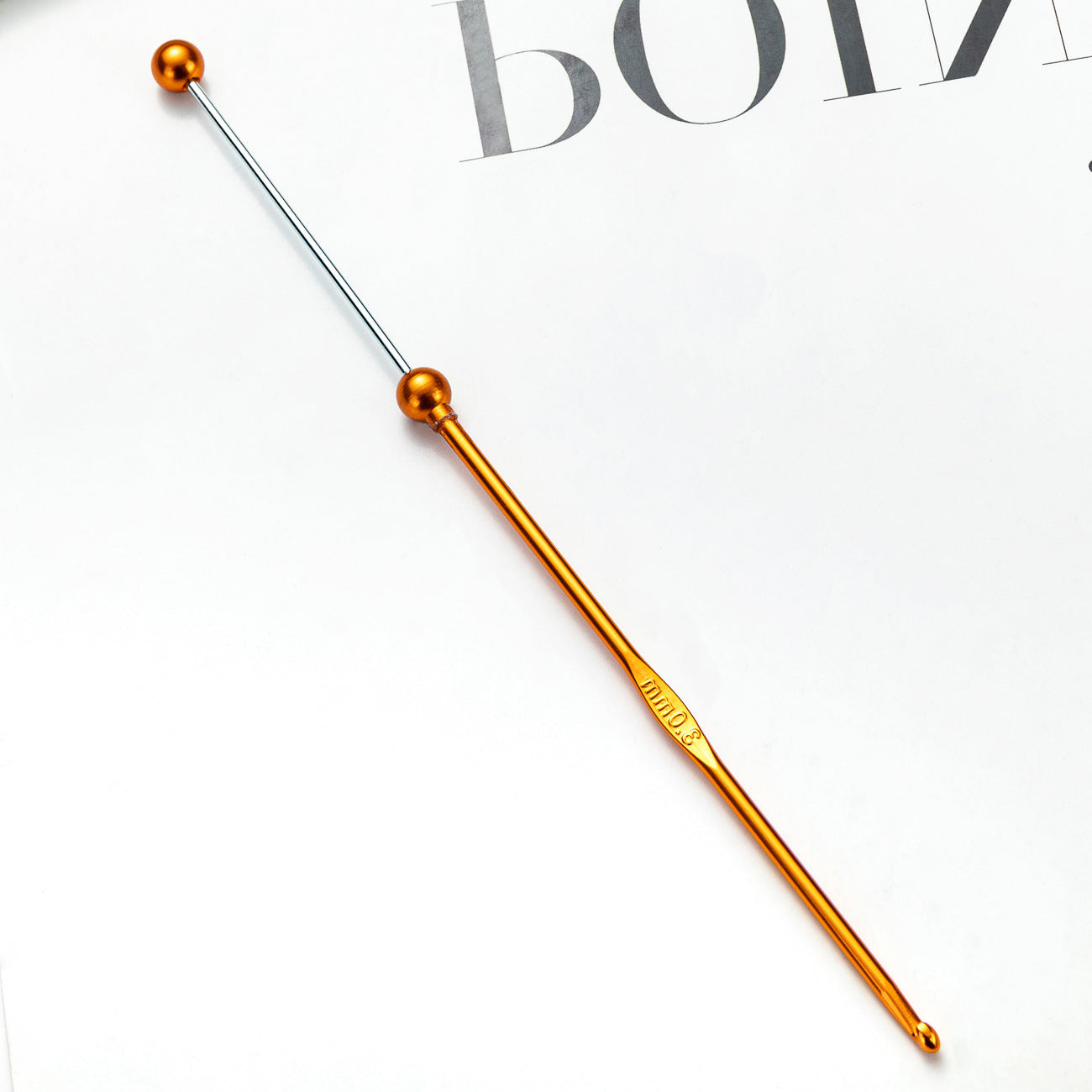 DIY beaded crochet needle, metal color aluminum crochet, sweater wool needle DIY hand-woven tool crochet