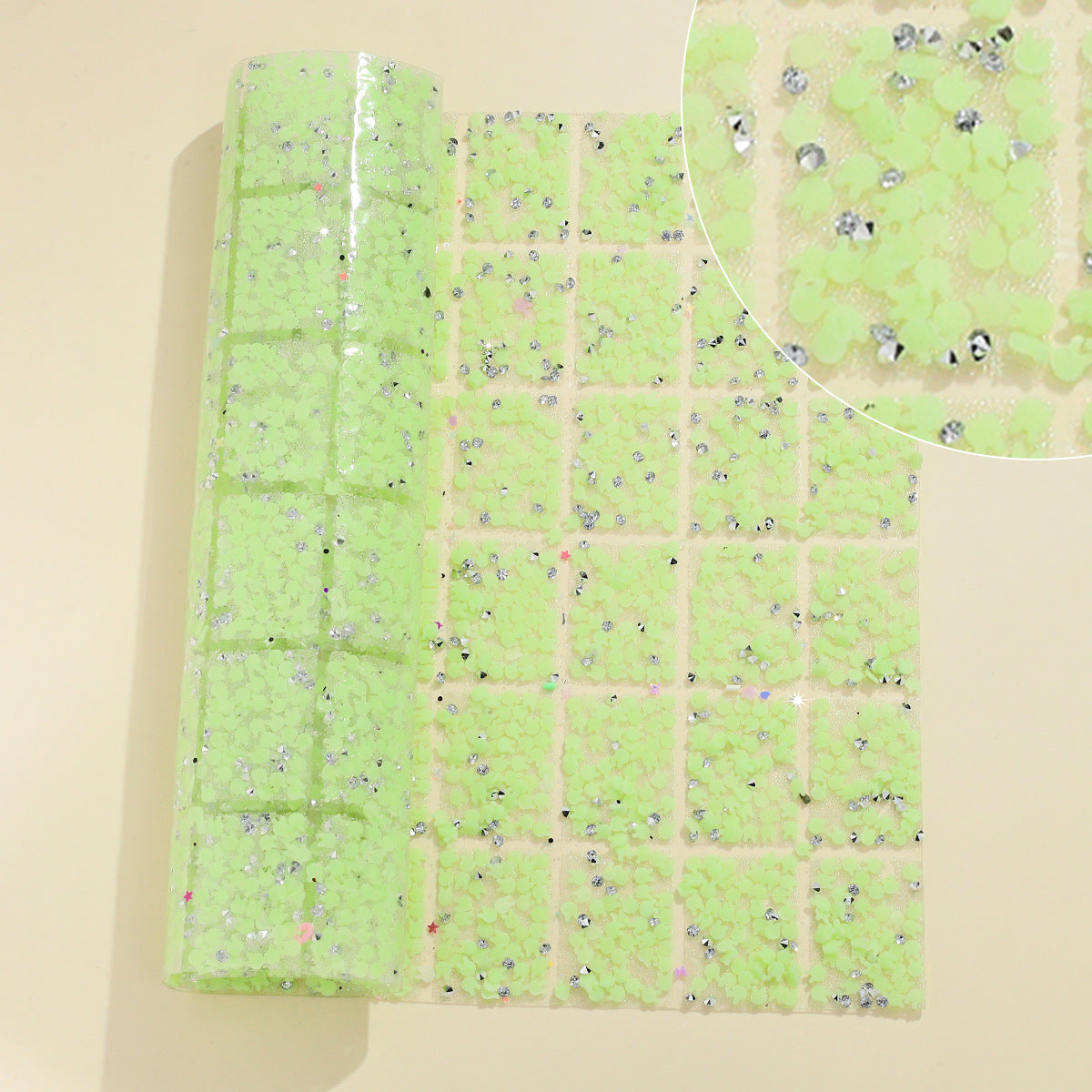 Luminous! 5-Color Geometric special-shaped resin diamond pieces[whole piece 24 * 40cm small square 3 * 4cm]