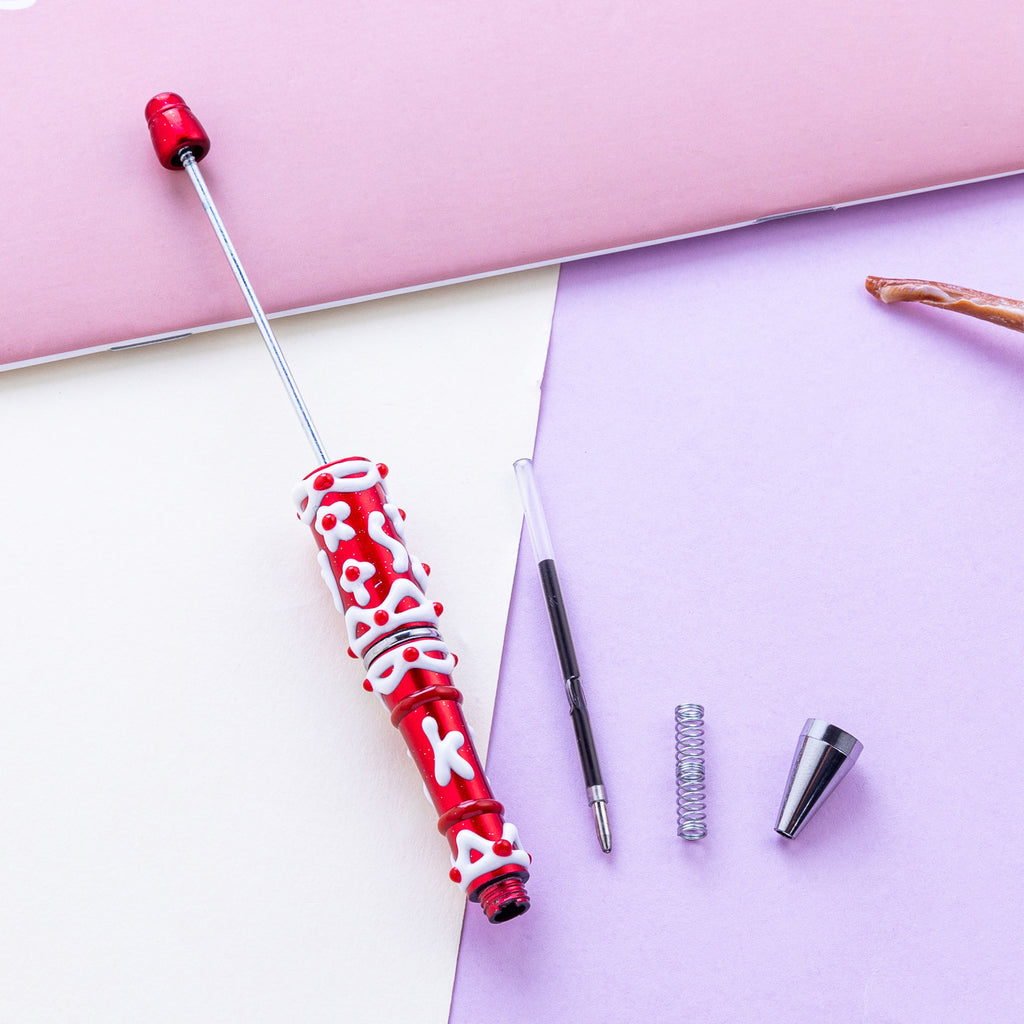 12-Color DIY cream glue hand-painted bead pen, creative handmade DIY, handmade oil painting ballpoint pen, cute girl heart plastic pen