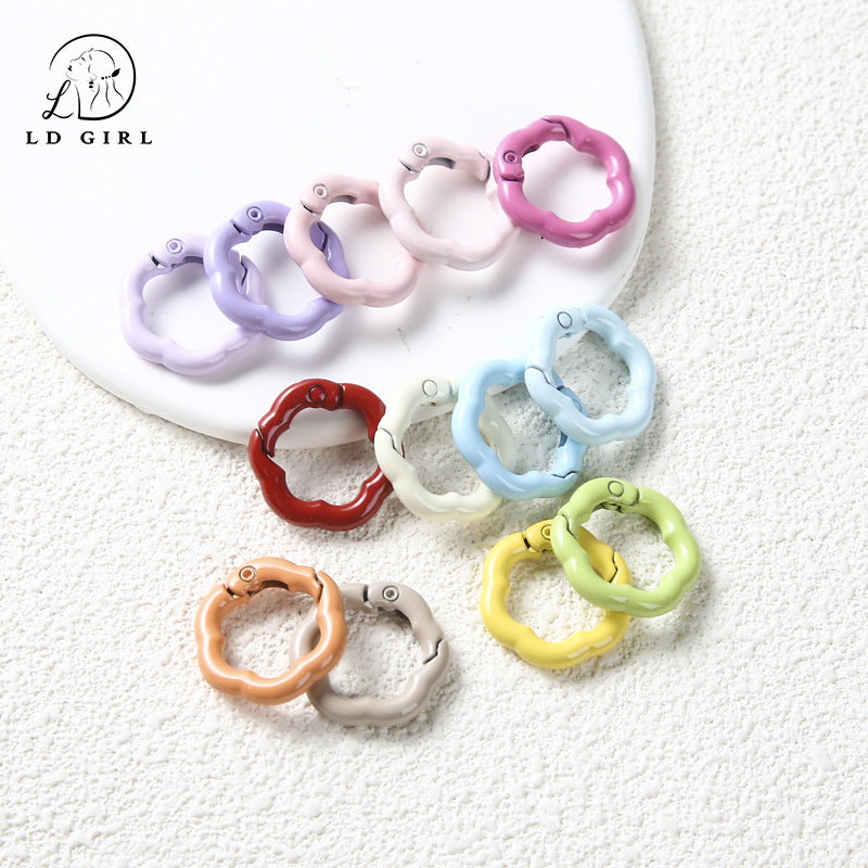 A Flower spring buckle, spring ring opening, book ring, card ring