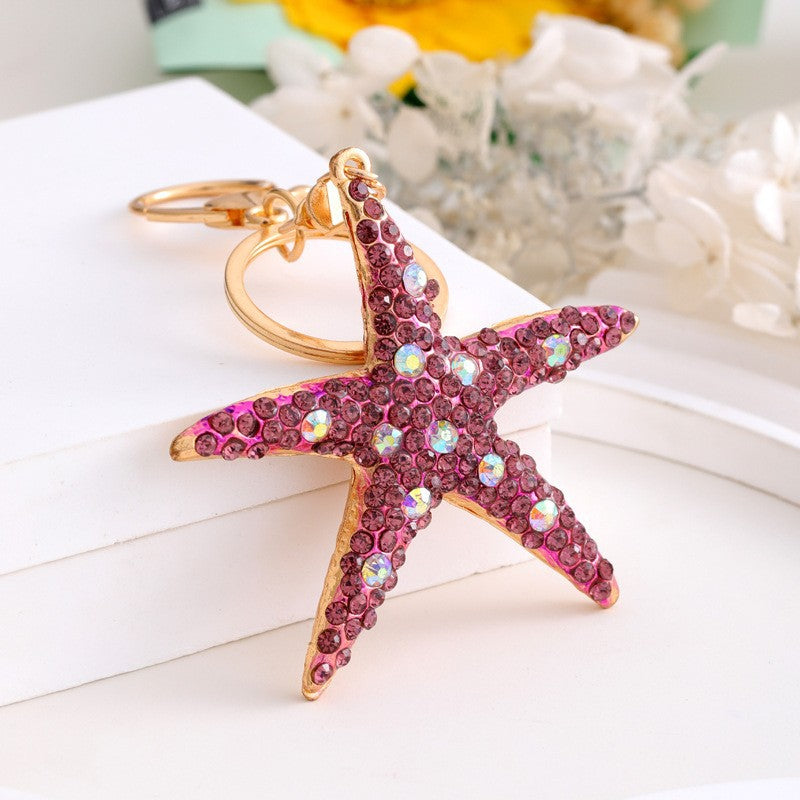 9-Type Colorful Ocean Animal Diamond Wallet Pendant Key Ring