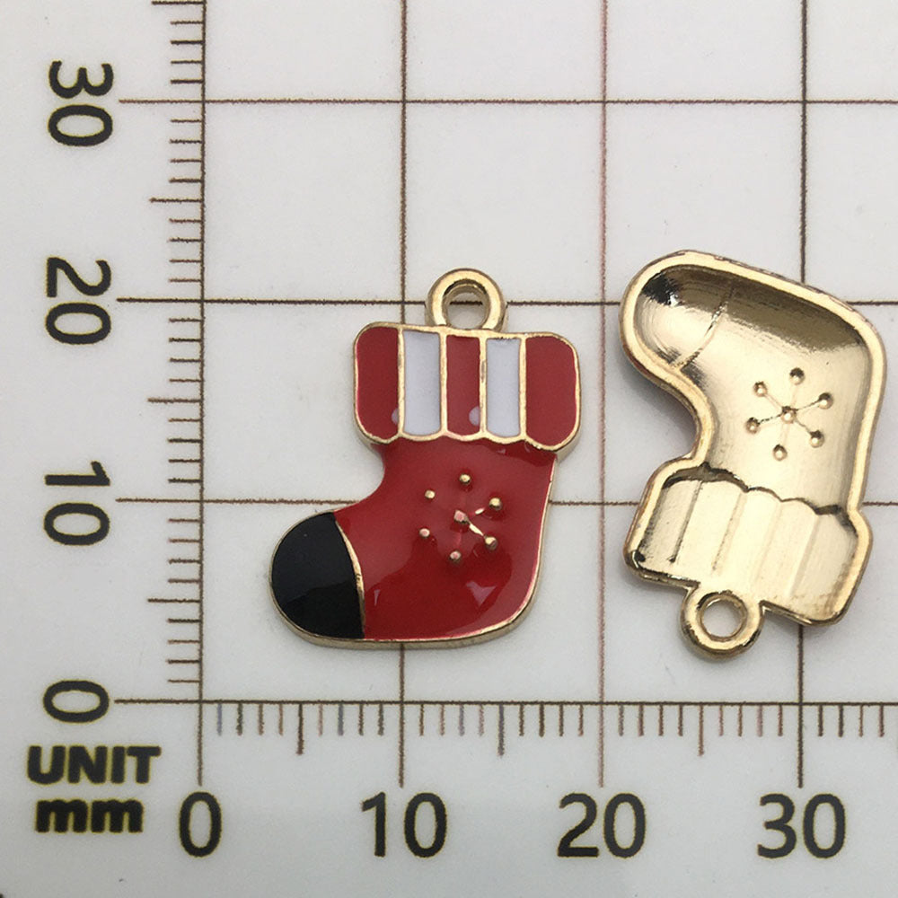 50 assorted gold plated enamel christmas charm