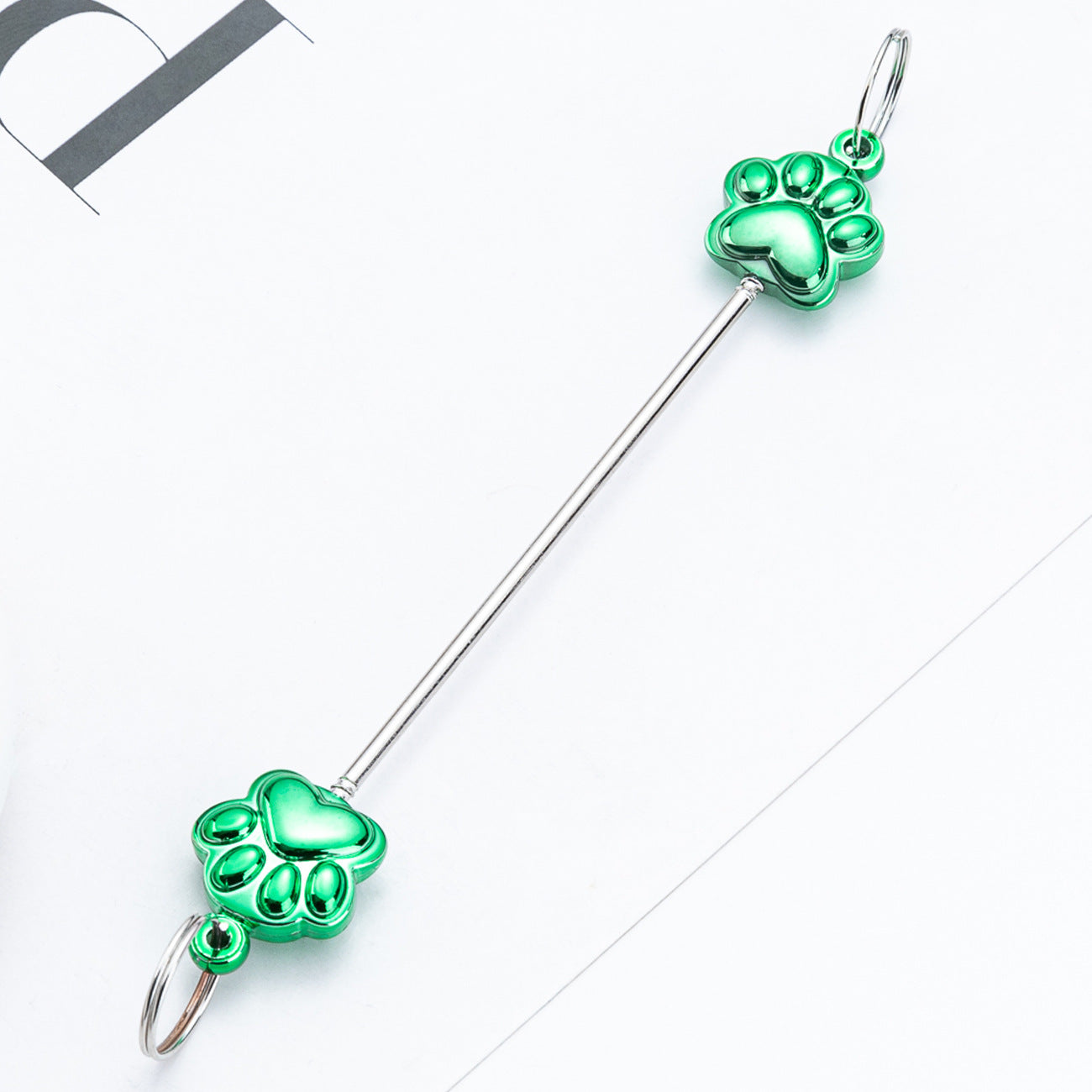 13-Color Creative new DIY beaded pole, multi-color beaded cat claw keychain pole pendant, plastic beaded pole 11.7cm