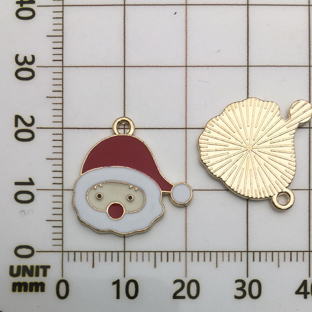 50 assorted gold plated enamel christmas charm
