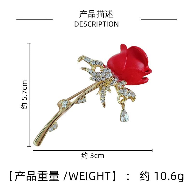 30-Type diamond-encrusted tulip, rose and other brooches