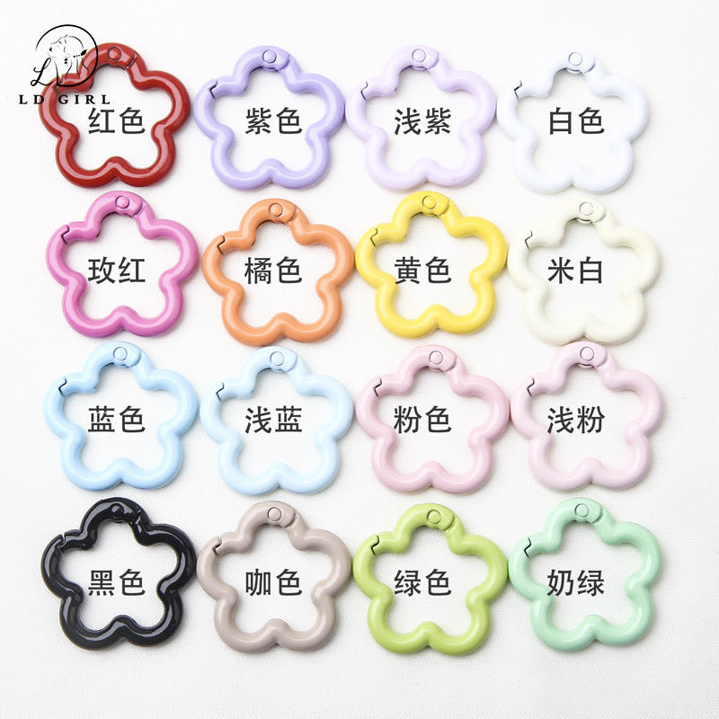 A large flower spring chain, DIY keychain