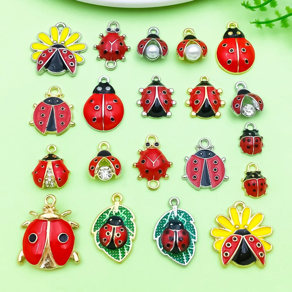 NO.8 Mixed 20  ladybug metal, alloy
