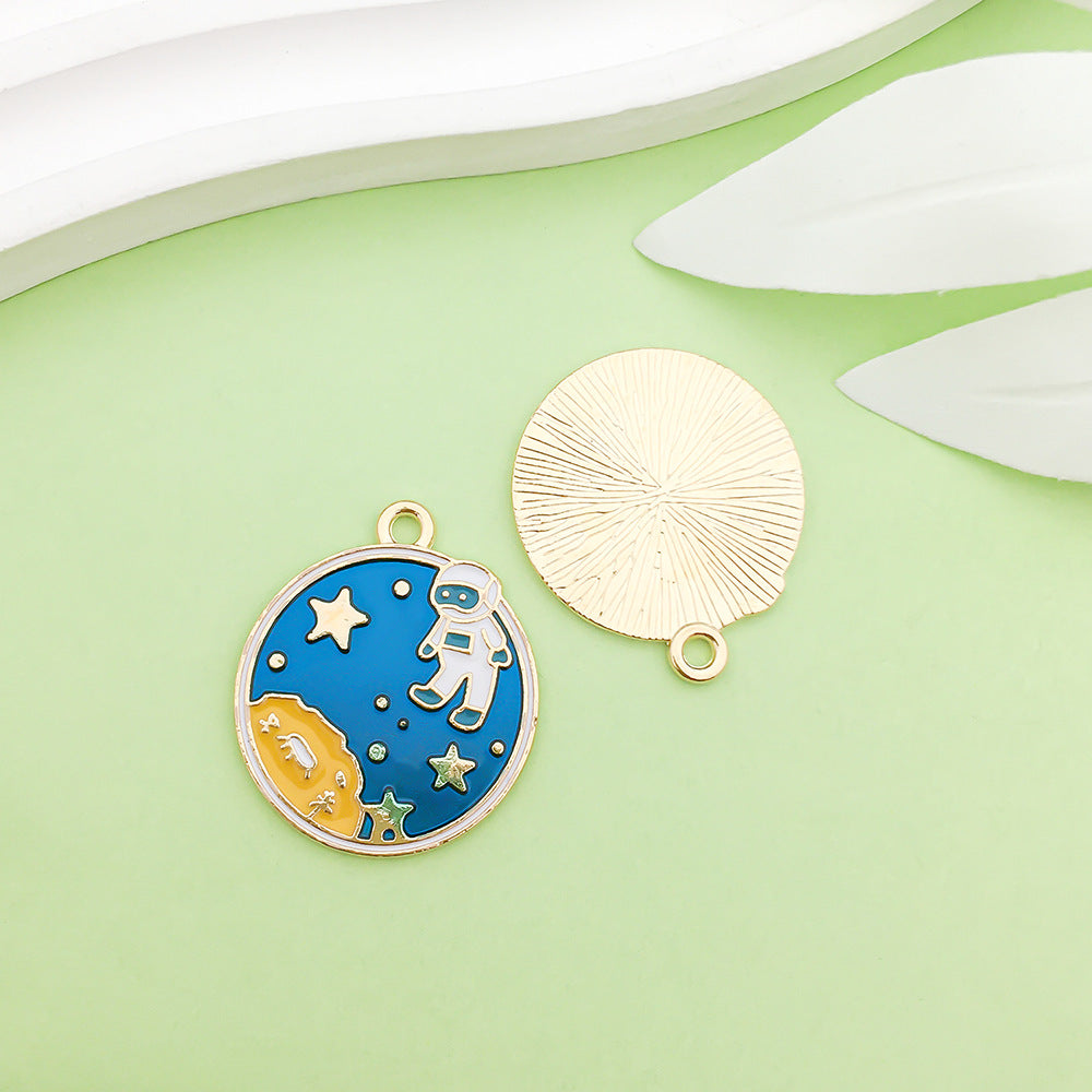NO.22-3 lake blue mixed 31 assorted gold plated enamel charm