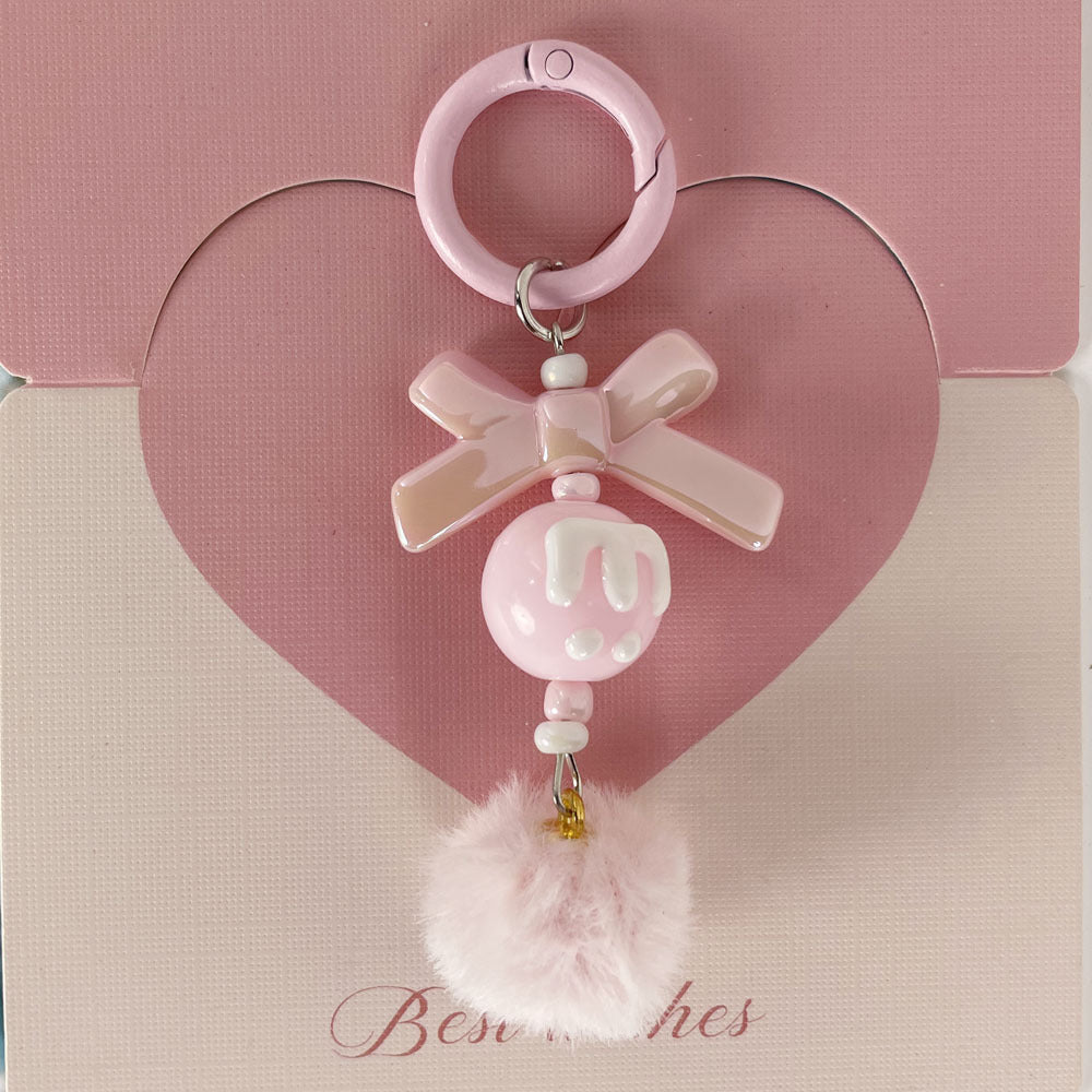 Handmade keychain, mobile phone chain, DIY bow bag hanging.