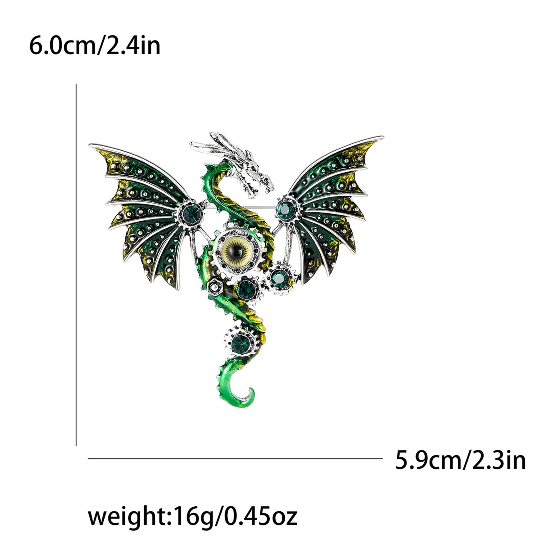 4-Color new electroplated dragon brooch