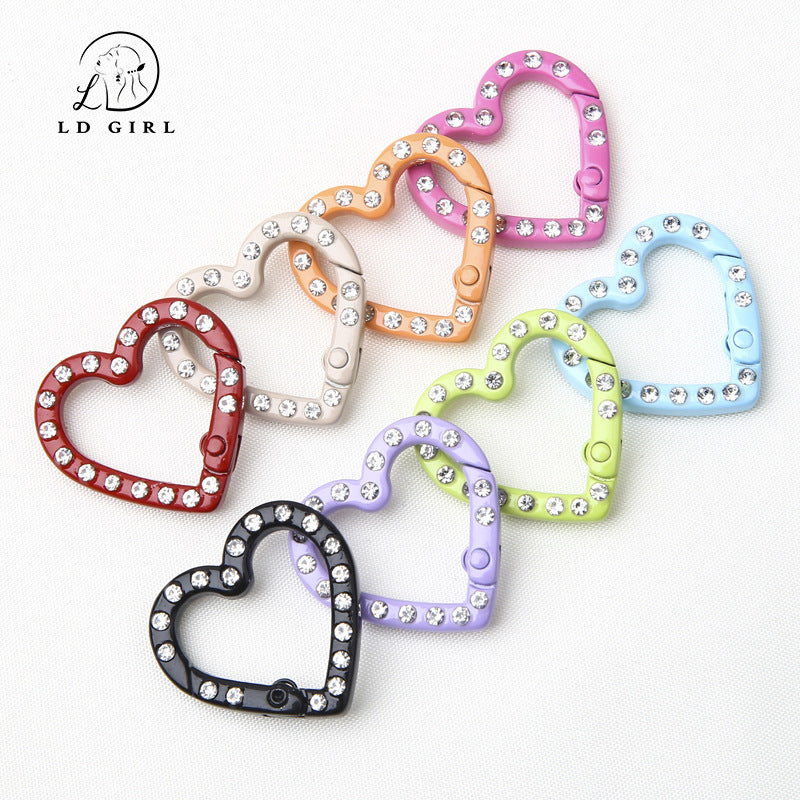 A25mm diamond set, love spring buckle, open ring, DIY jewelry accessories