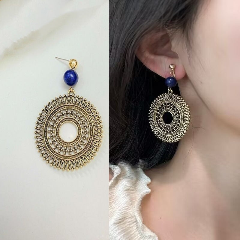 E12,925 Silver Needle Geometric Pearl Earrings G