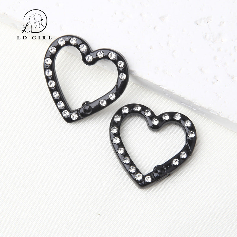 A25mm diamond set, love spring buckle, open ring, DIY jewelry accessories