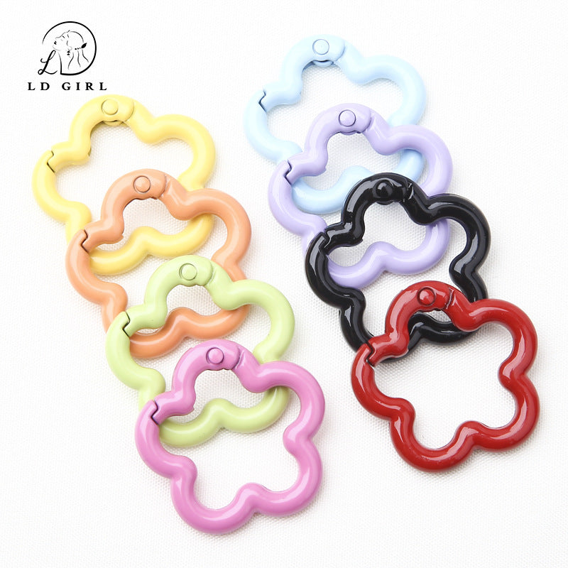 A large flower spring chain, DIY keychain