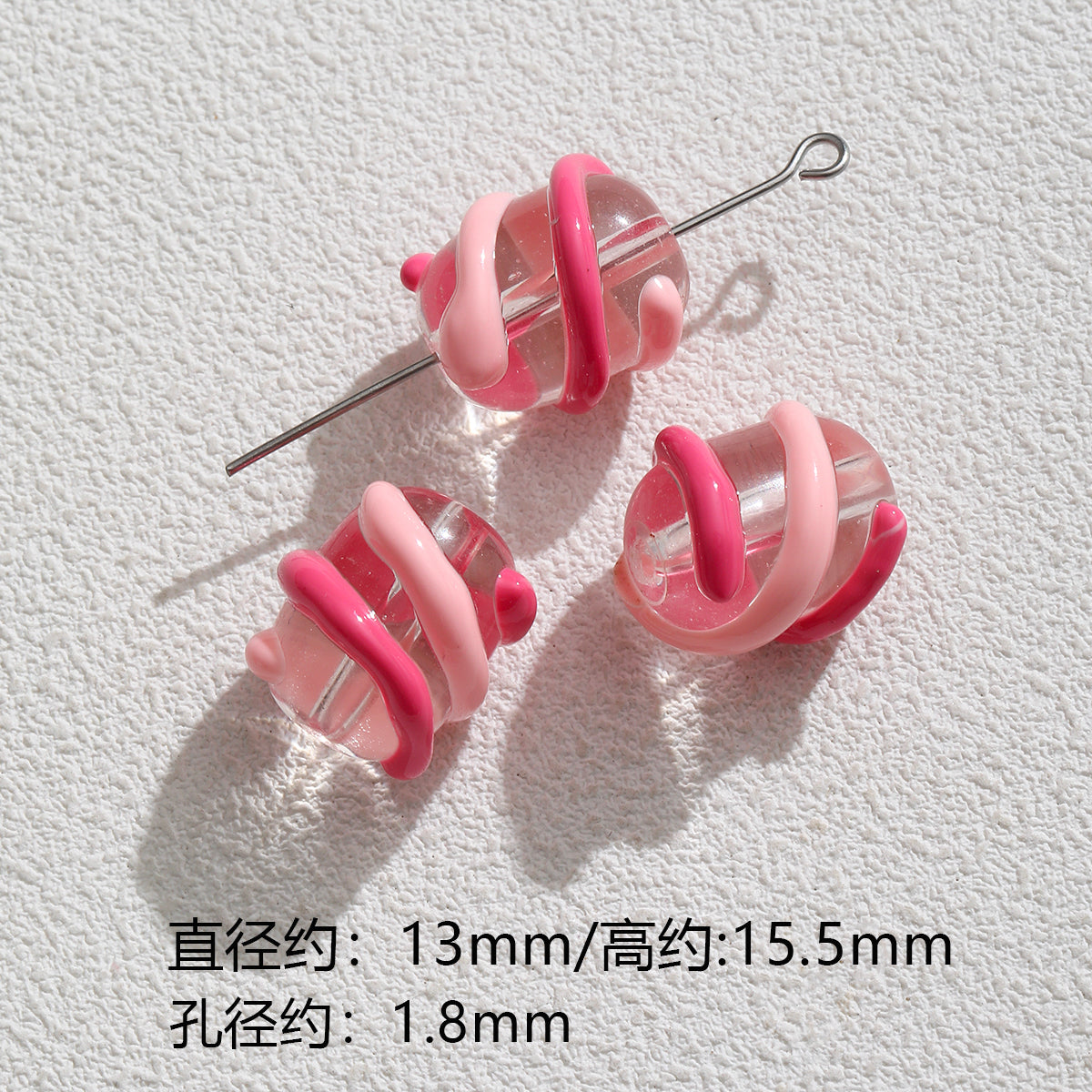 Pink special-shaped/heavy industry hand-painted beads/DIY accessories【桃之夭夭】