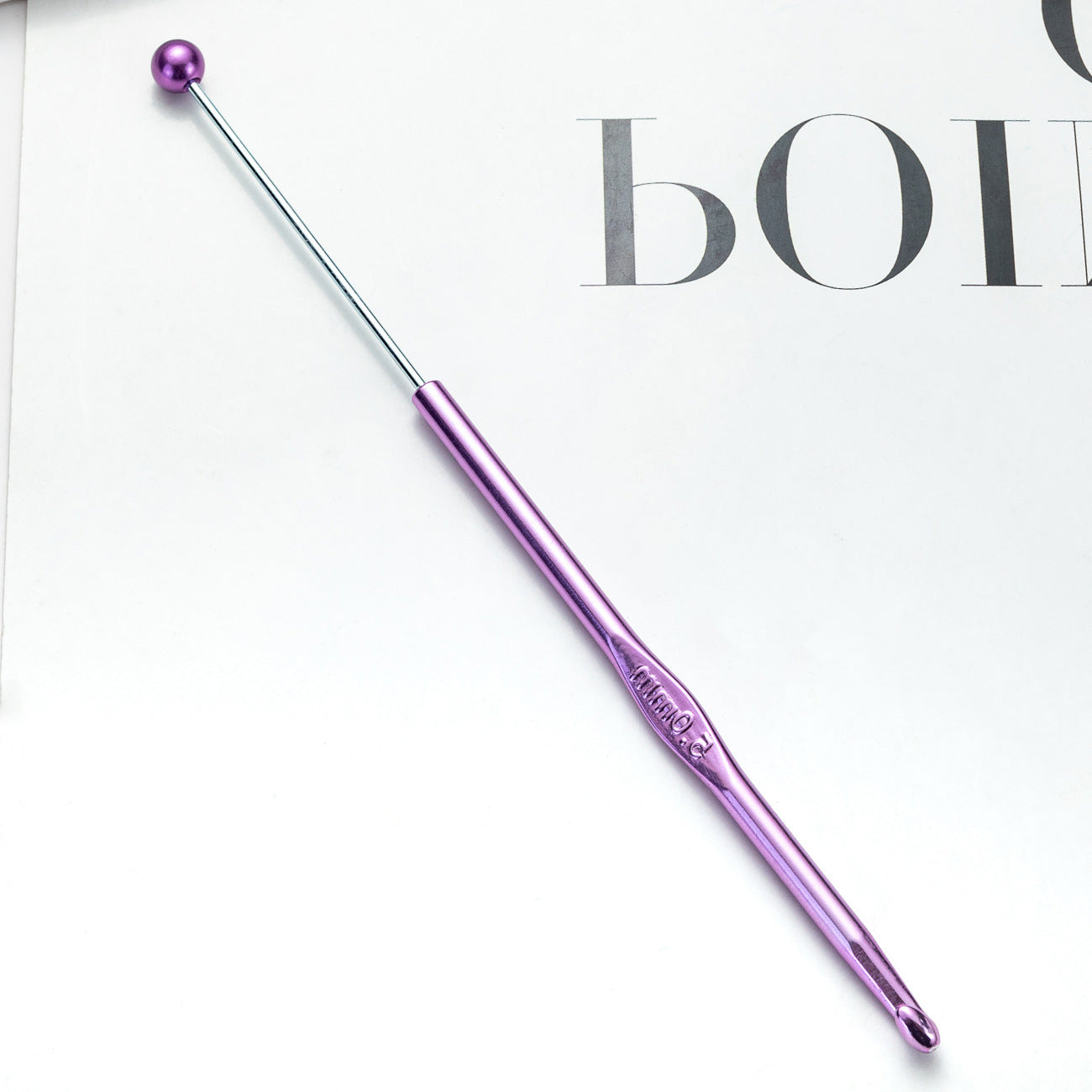 DIY beaded crochet needle, metal color aluminum crochet, sweater wool needle DIY hand-woven tool crochet