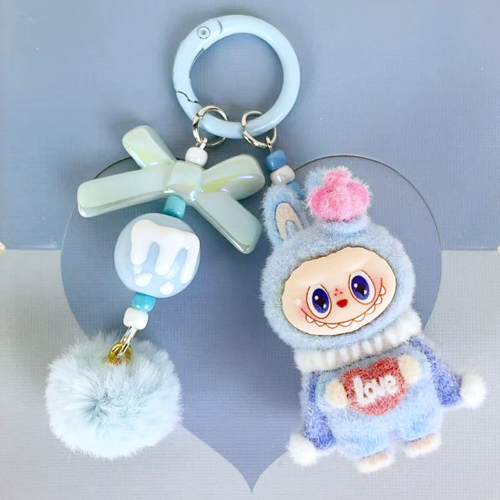 Flocking Rabbit King Crown, Rab DIY Keychain Pendant