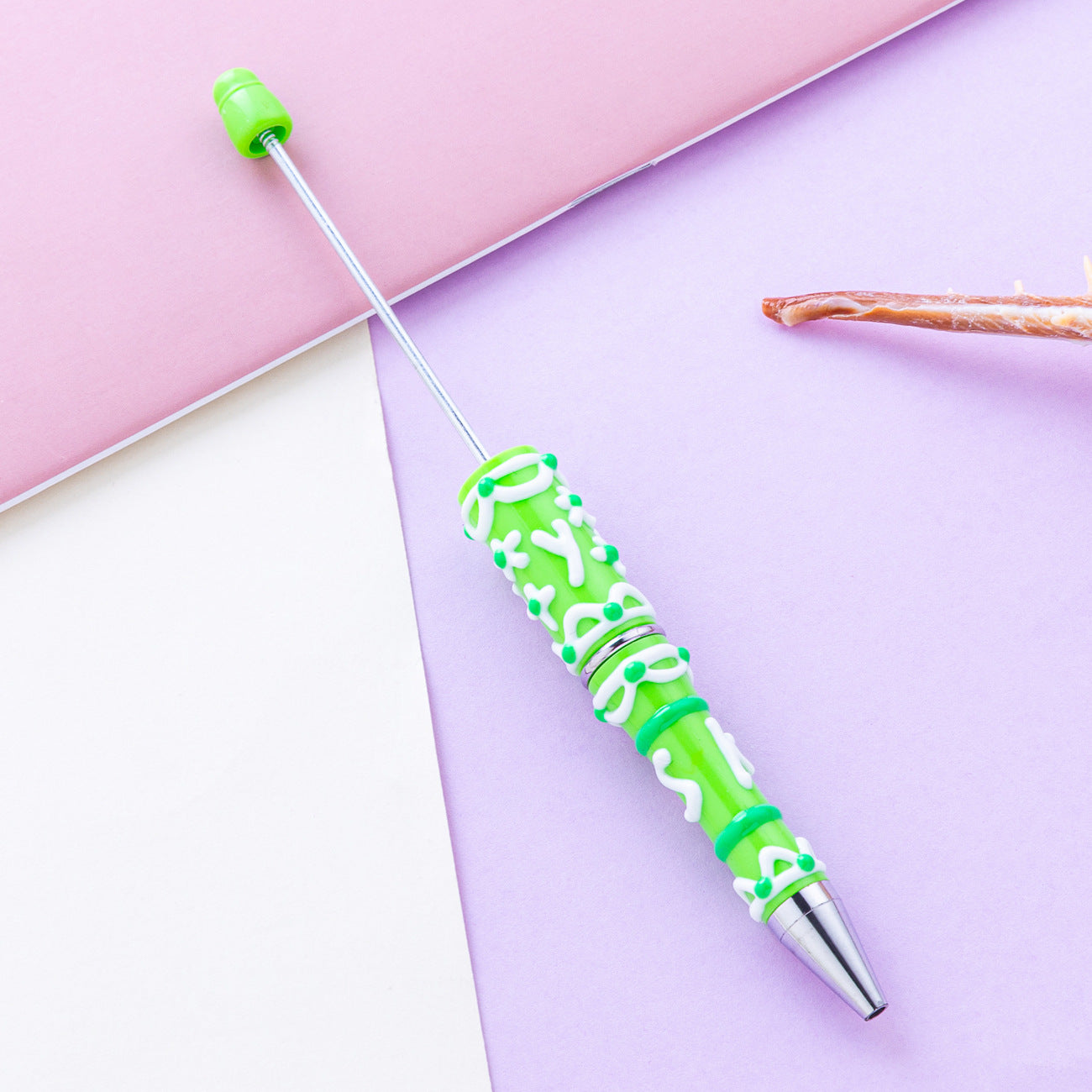 12-Color DIY cream glue hand-painted bead pen, creative handmade DIY, handmade oil painting ballpoint pen, cute girl heart plastic pen