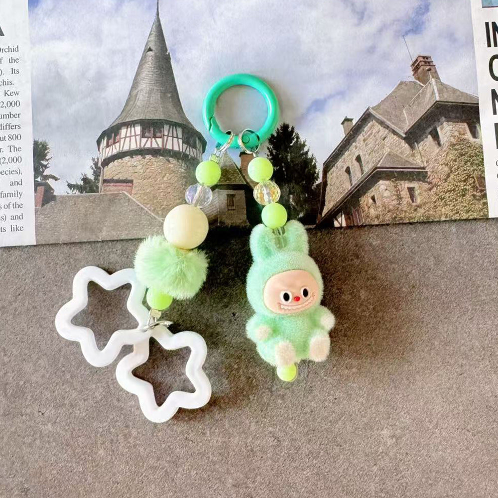 B1 new flocking doll cartoon mobile phone chain/plush mobile phone pendant